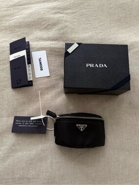Prada Black Nylon Mini Pouch worn Armband, Wristband
